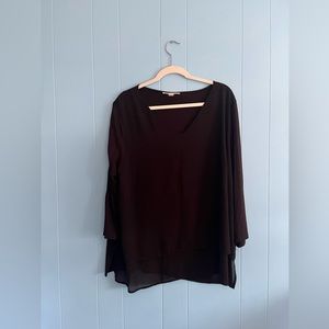 MICHAEL MICHAEL KORS Sariyah V Neck Mix Material Blouse